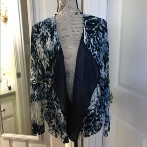 Blue Floral Layered Open Cardigan MP